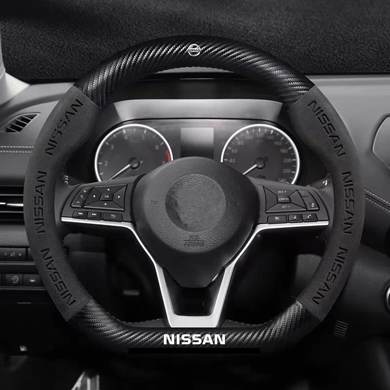 Cubierta de ante para volante de coche, protector para Nissan Qashqai x