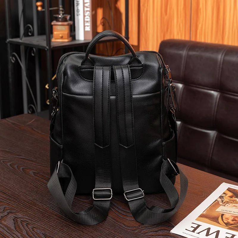 High Quality Leather Designer Backpack Women Shoulder Bags Multifunction Travel Backpacks School Bags for Girls Bagpack Mochila