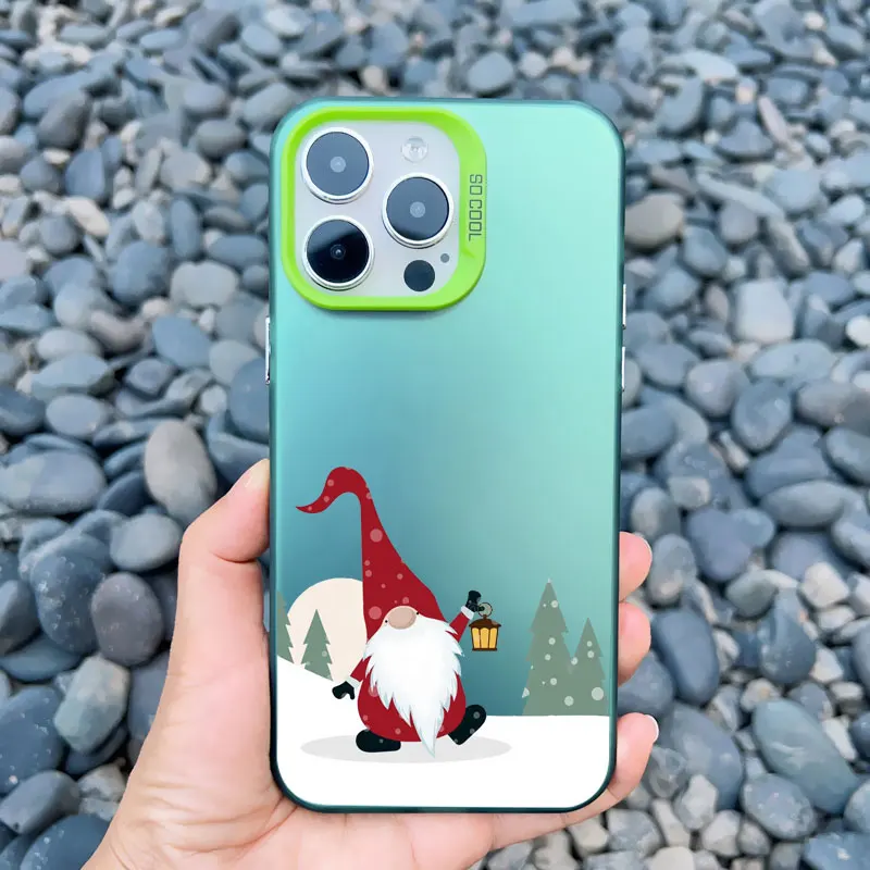 Neujahrs- und Weihnachts-Weihnachtsmann-Handyhülle für iPhone 17 16 15 Pro Max 14 13 12 11 Pro Max 13 Mini 15 Plus – Niedliche Laser-Rückabdeckungen – Detail 8