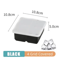 Multi-Size Silicone Ice Cube and Ball Maker with Lid (4 Girds With Cover)