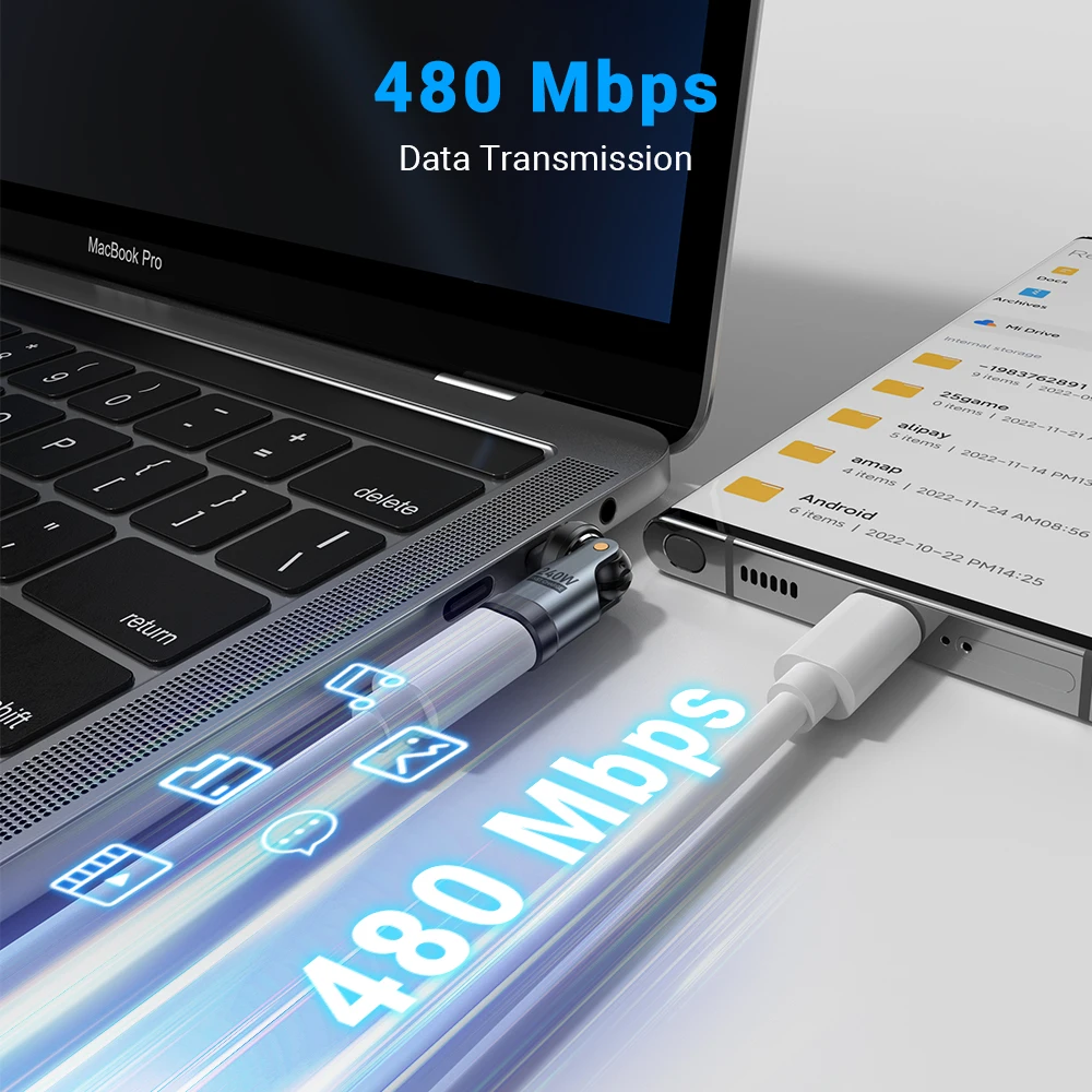 Universal 240W USB C Adapter OTG Fast Charge Cable Type C Male Female Converter For iPhonee16 Macbook Laptop Android Devices