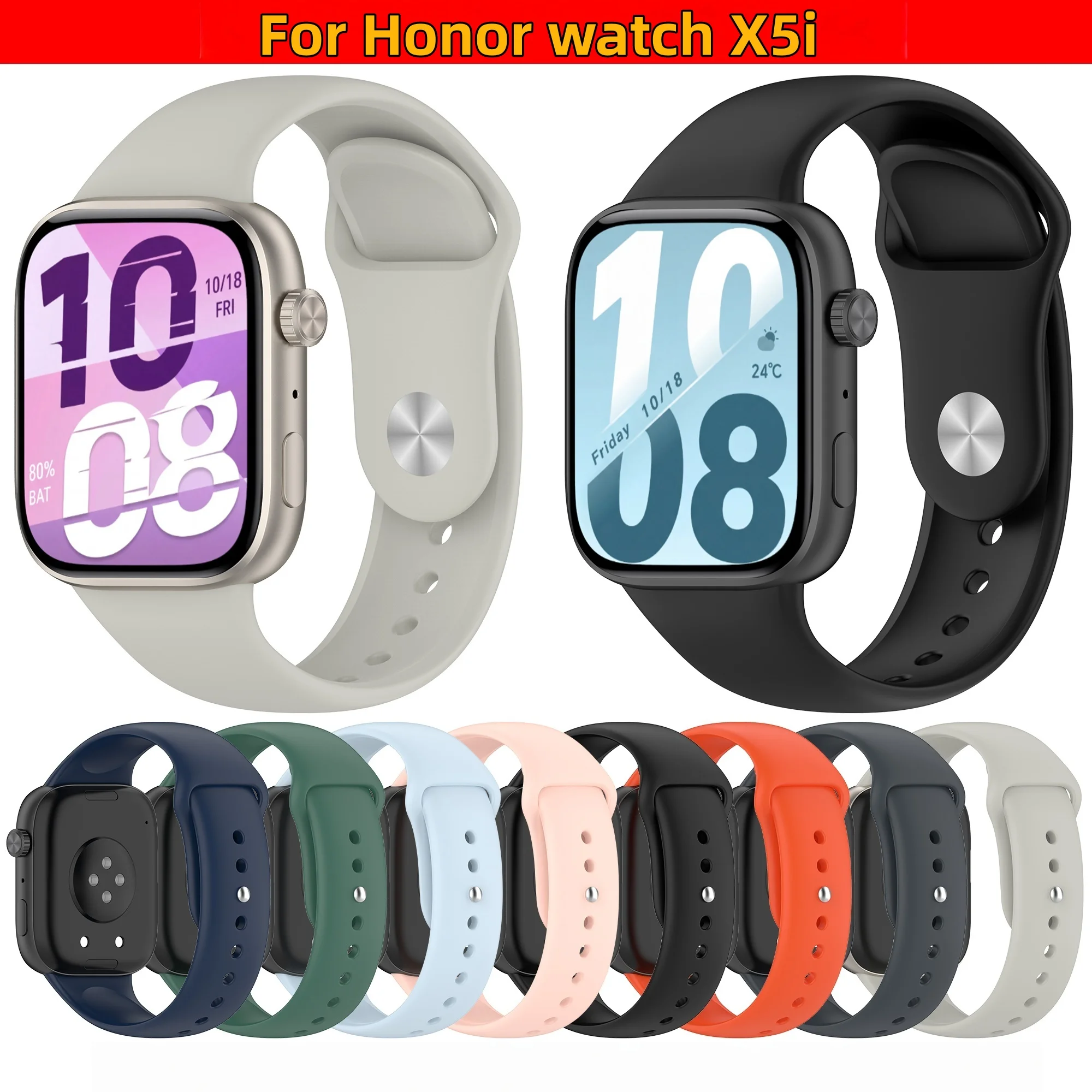 Soft Silicone Sport Watch Band - Replacement Wrist Strap