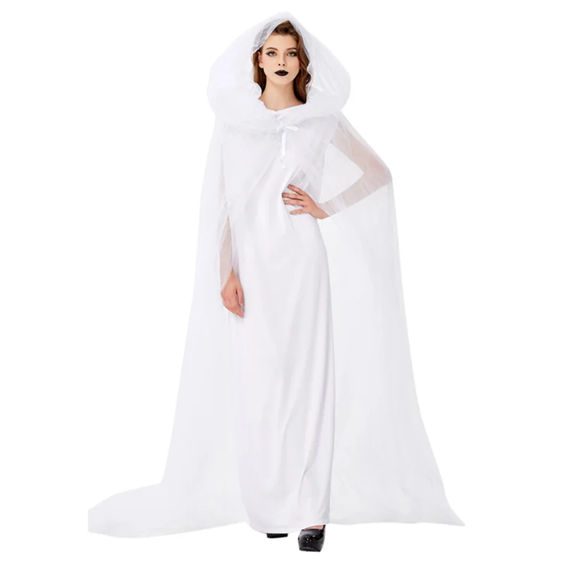 

Halloween Day of the Dead White Devil Zombie Ghost Bride Fancy Costume Purim Party Scary Demon Vampire Witch Cosplay Dress