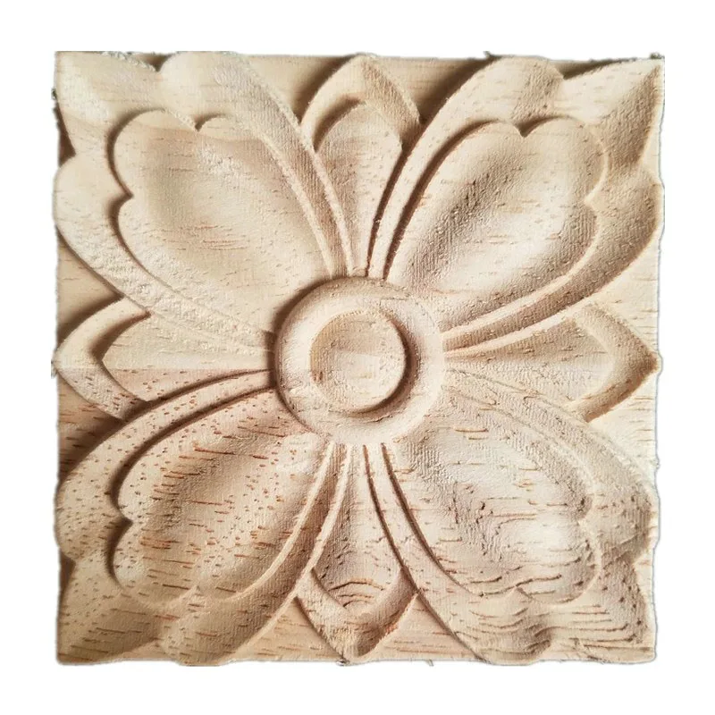 

4-20cm Vintage Unpainted Wood Carved Decal Corner Applique Frame for Home Wall Cabinet Door Decorative Wooden Miniature Craft