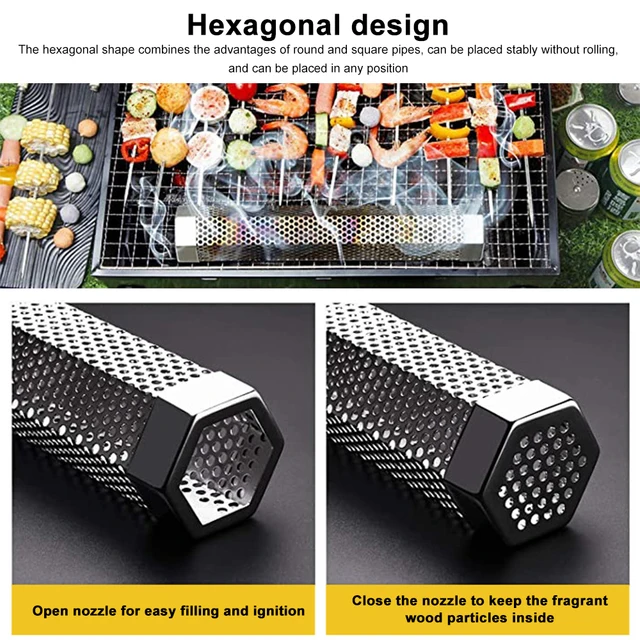 Négyzet Alakú Füstcső Grill Meleg Hideg Dohányzó Hálócső Füstgenerátor Rozsdamentes Pellet Dohányos Kültéri Bbq Cigaretta Doboz - Image 2