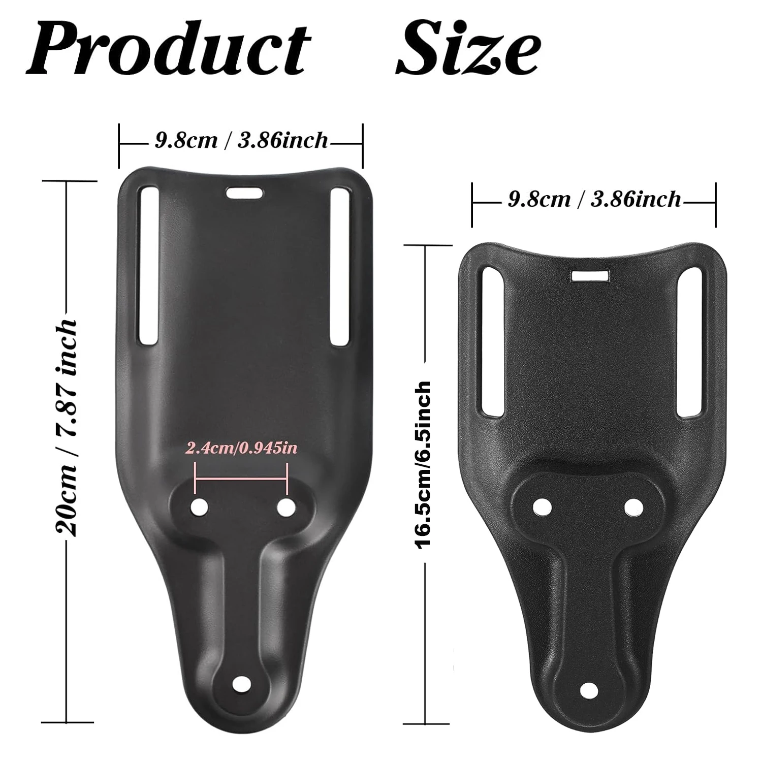 Universal Duty Holster Belt Loop Adapter with 2 Slot and 3-Hole Pattern