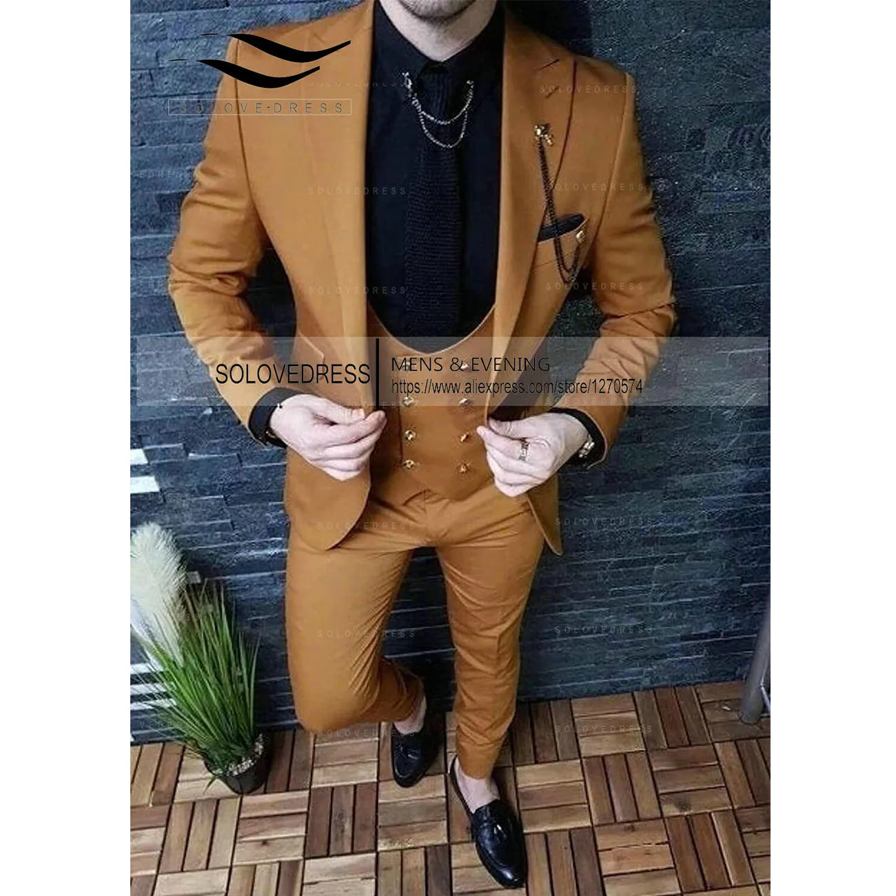 New 2024 Men's 3 Pieces Suit Formal Business Notch Lapel Slim Fit Tuxedo Best Man Blazer For Wedding(Jacket+Vest+Pants)