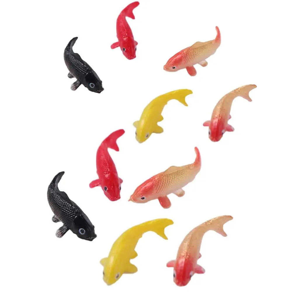 5Pcs PVC 미니 금붕어 모델 부드럽고 절묘한 물고기 탱크 미니 장식품 모델링 크리스탈 3D 미니 물고기 모델링 필러