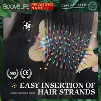 1pc Bamboo Hair Brush Women Cute Cat Style Wood Comb For Girls Custom Name Wide Teeth Airbag Massage Brush Anti-static Hair Comb 2