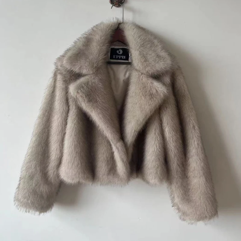 2024 Luxury Brand Autumn Winter Fur Coat Women Short Lazy Wind Fox Fur Jacket Cropped Fluffy Casaco De Pele Feminino 5