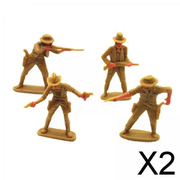 

2x4 шт. модель ковбойской фигурки, настольное украшение, поезд, железная дорога, фильм