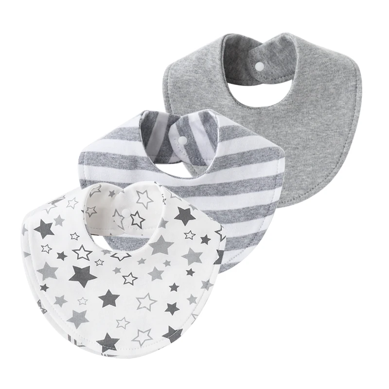 3Pcs Newborn Bibs for Girls Boys Cotton Print Baby Saliva Towels Infant Bib Burp Cloth Baby Stuff Toddler Accessories 6