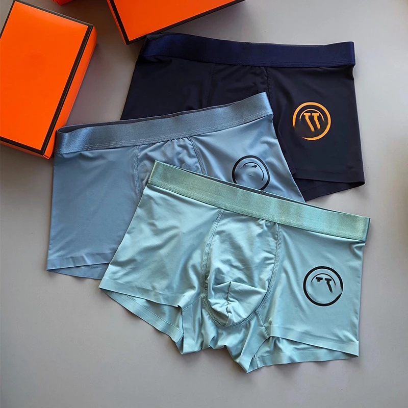 

men underwear boxer briefs cueca box Luxury and luxurious skin friendly breathable flat leg boxer shorts