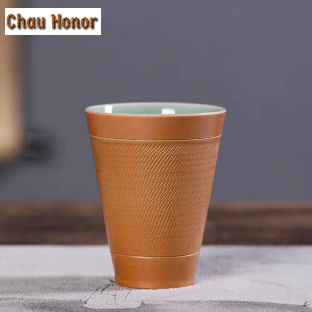 75ml Handmade Longquan Celadon Teacup Jumping Knife Master Cup Ceramic Fragrance Tasting Cup Chazhan Kung Fu Teaware Gift Box