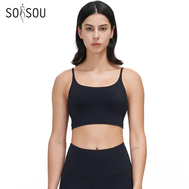 SOISOU Lycra Yoga Bra Top Women Gym Sports Bra Fitness Underwear Shockproof  Breathable Removable Chest Pad