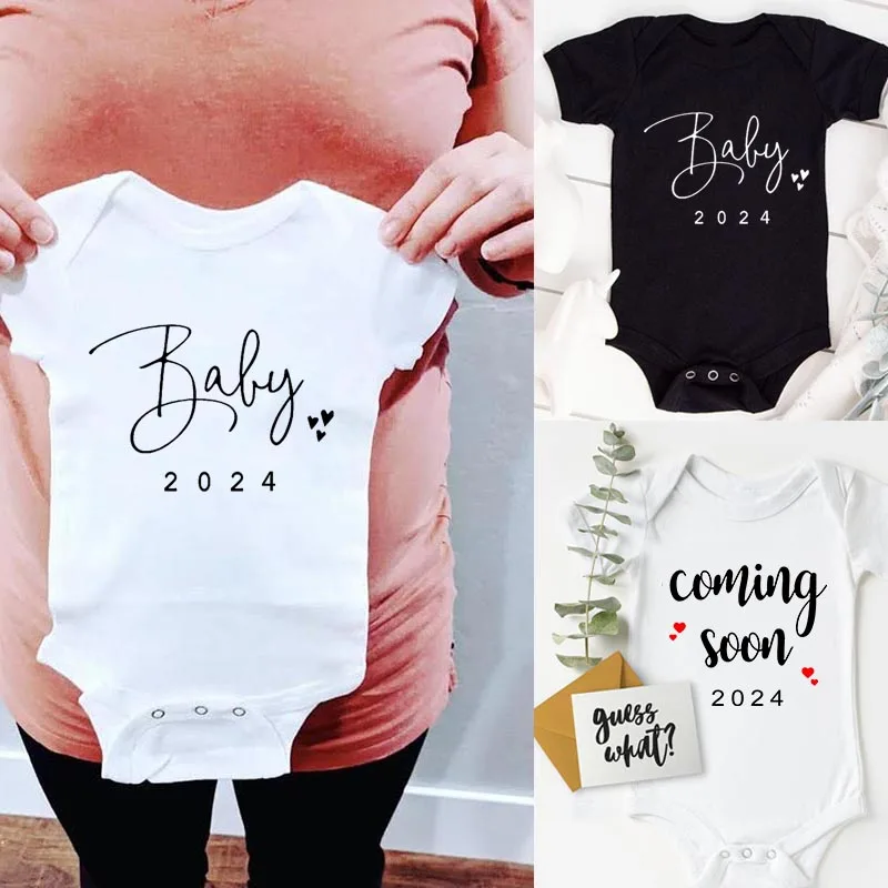 Baby Bodysuit Cotton Romper Cowboy Rompers Baby Announcement Coming Soon Newborn Baby Bodysuits Summer Boys Girls Romper Body Pregnancy Reveal Clothes