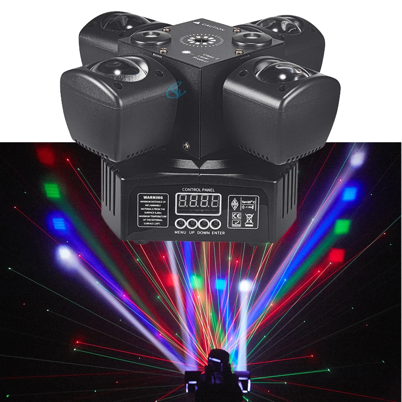 New DJ Lamps LED 48W Beam Stage Disco Party Bar Show Light Four Arms Moving Head