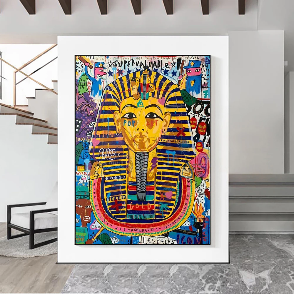 

Graffiti Egypt Sphinx Wall Art Canvas Painting Luxury Artwork Street Poster Prints Vintage Picture For Living Room Home Decor