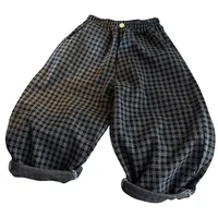 Pantalons pour enfants de 1 à 8 ans, amples et décontractés, à carreaux noirs, droits, vêtements coréens pour tout-petits, nouvelle collection printemps-automne 4