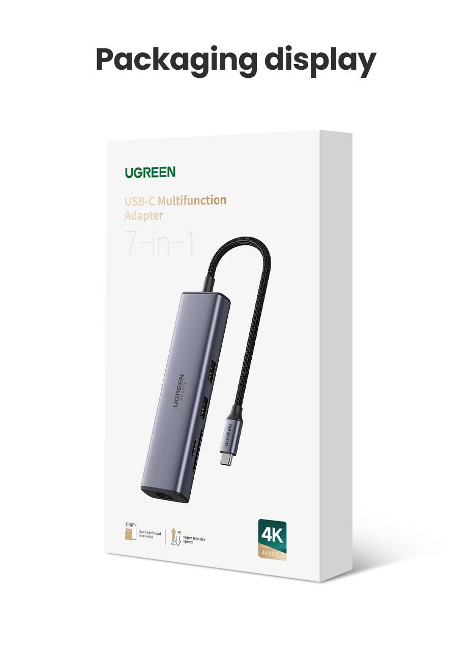 UGREEN USB C HUB 4K60Hz 7 en 1 tipo C a HDMI USB3.0 5Gbps para MacBook portátil 14 Sb35e21bf0c68411fb29b0a35a7109a34h