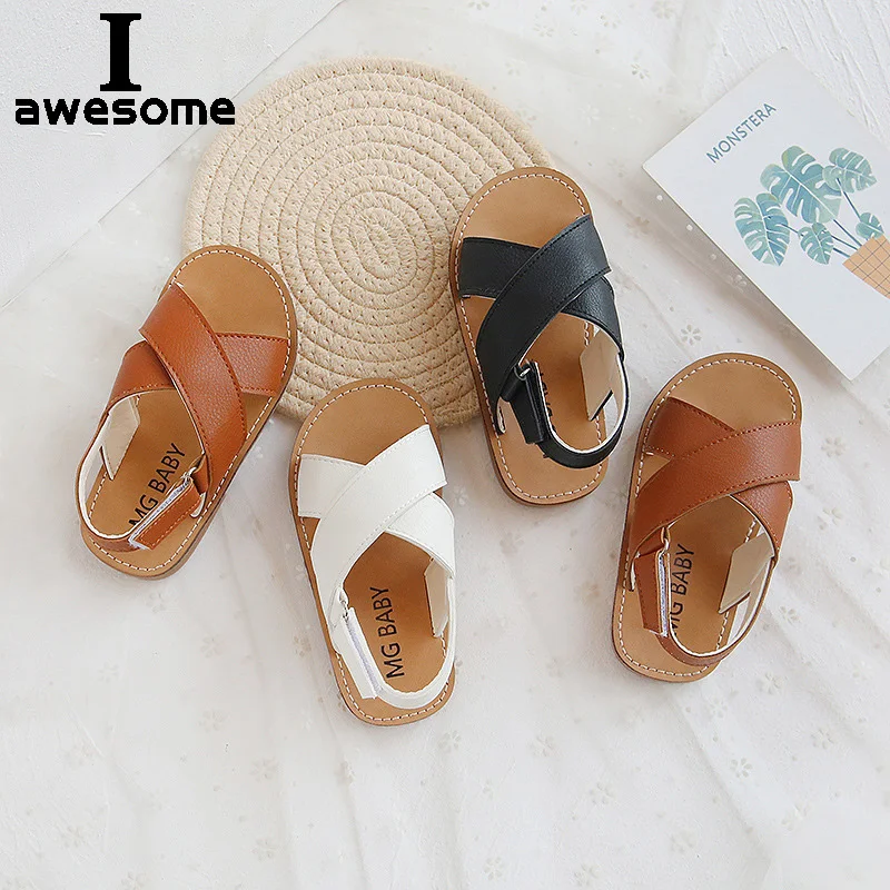 Toddlers New Hot Boys Girls Sandals 2021 Summer Children's Beach Shoes Kids Fashion Sandals Cross-tied Anti-sliperry Soft Simple