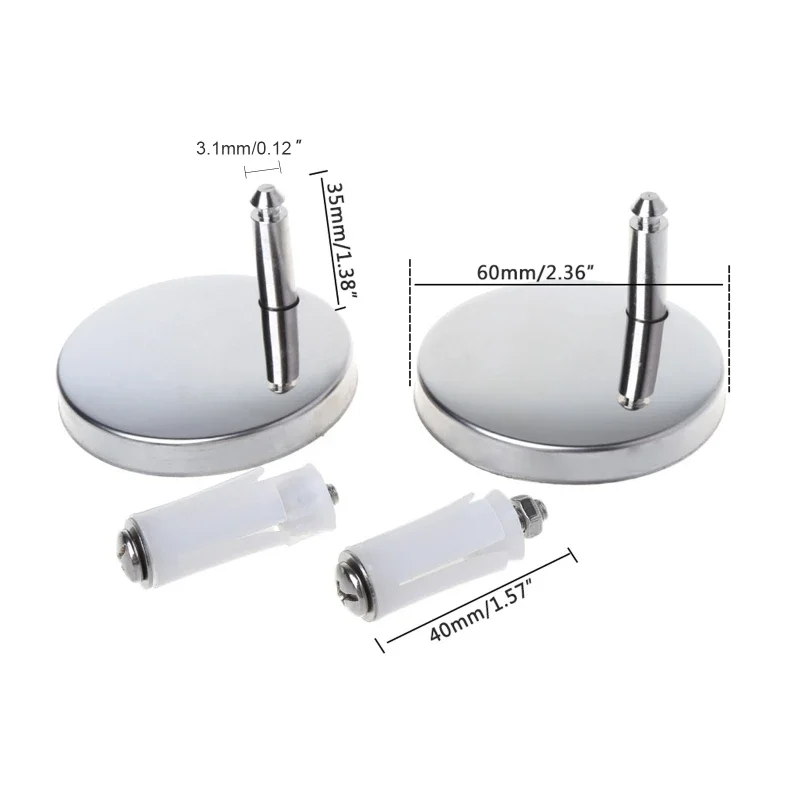 2pcs Toilet Fittings Toilet Hinges Quick Release Fixings Hinges Cover Accessories Cover Screw Connector