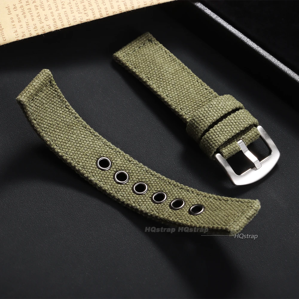 Universal Denim Canvas Nylon Watch Band - Comfortable Woven Strap for Sport and Military Styles