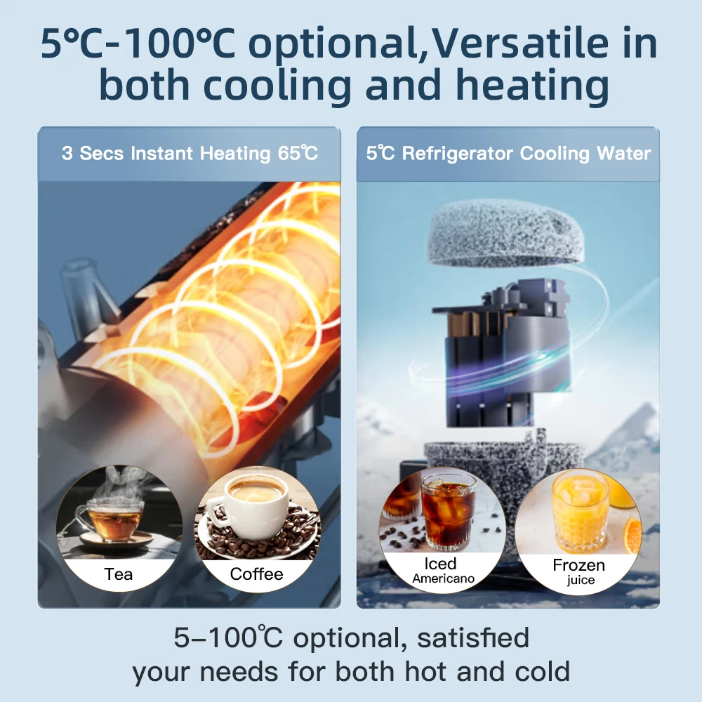 Ice making machine desktop water cooler with ice making function pipeline water distributor compressor cooling electric plastic 4