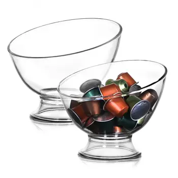 Porta capsule di caffè, organizer per capsule di caffè in plastica, ciotola decorativa per snack, insalata, frutta, caramelle, taglio inclinato in vetro trasparente 1