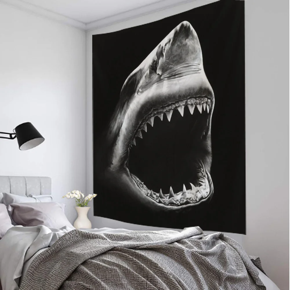 

Dream Scene Shark Art Tapestry Unicorn Cartoon Wall Hanging Room Aesthetics Wall Cloth Bedroom Living Room Illusive Decoration