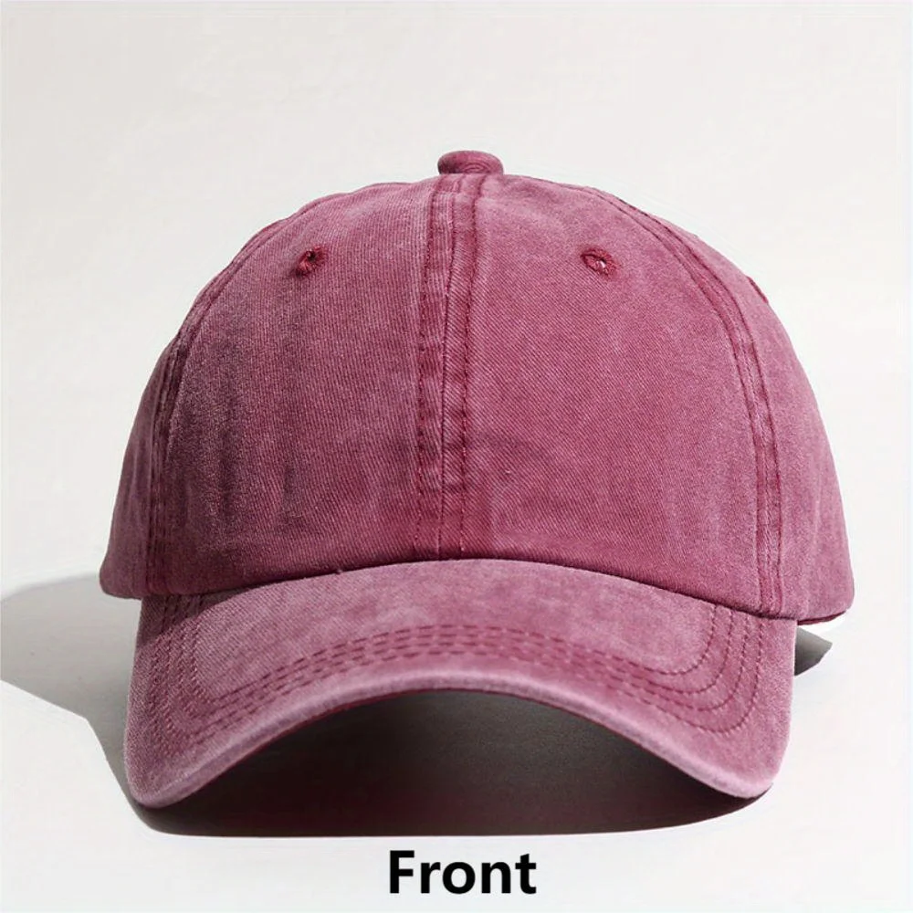 Baseball Cap Simple Washed Hole Crossing High Ponytail Hat For Women Versatile Baseball Cap Soft Top Baseball Cap