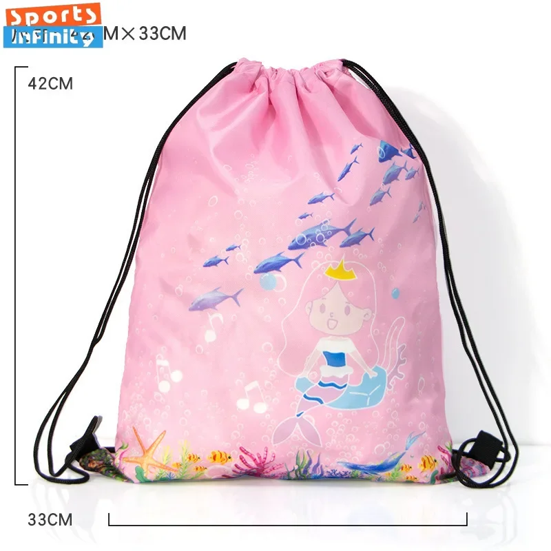 Children's Swimming Bag Waterproof Fashion Cartoon Printed Beach Bag Girls and Boys Oxford Cloth Backpack Gym Bag Sports Bags 6