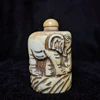 CULTUER ART 2.8” Old Chinese Hand Carved Animal Elephant Snuff Bottles Ornaments Collection desk Decoration gift 1