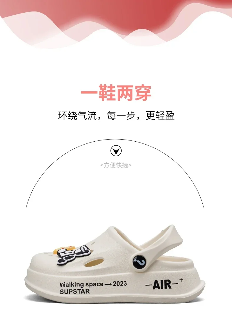 Description Picture 5 of item2-12y Kids Mules Clogs Summer Boys Girls Sandals Cartoon Many Colors Non-slip Comfortable Beach Slippers Children Garden Shoes