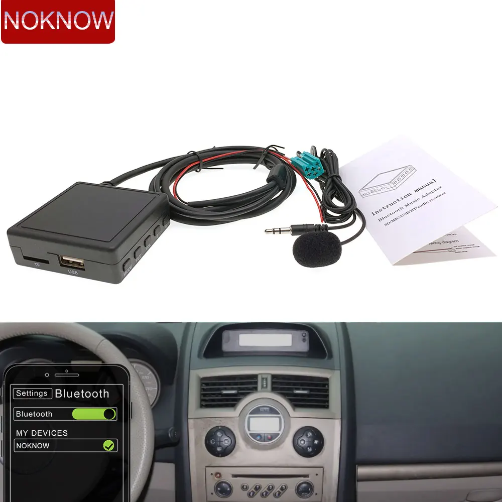 

Car Bluetooth USB AUX Cable Microphone Handsfree Adapter for Renault Clio Espace Kangoo Laguna Megane 2 Update List 2005-2011