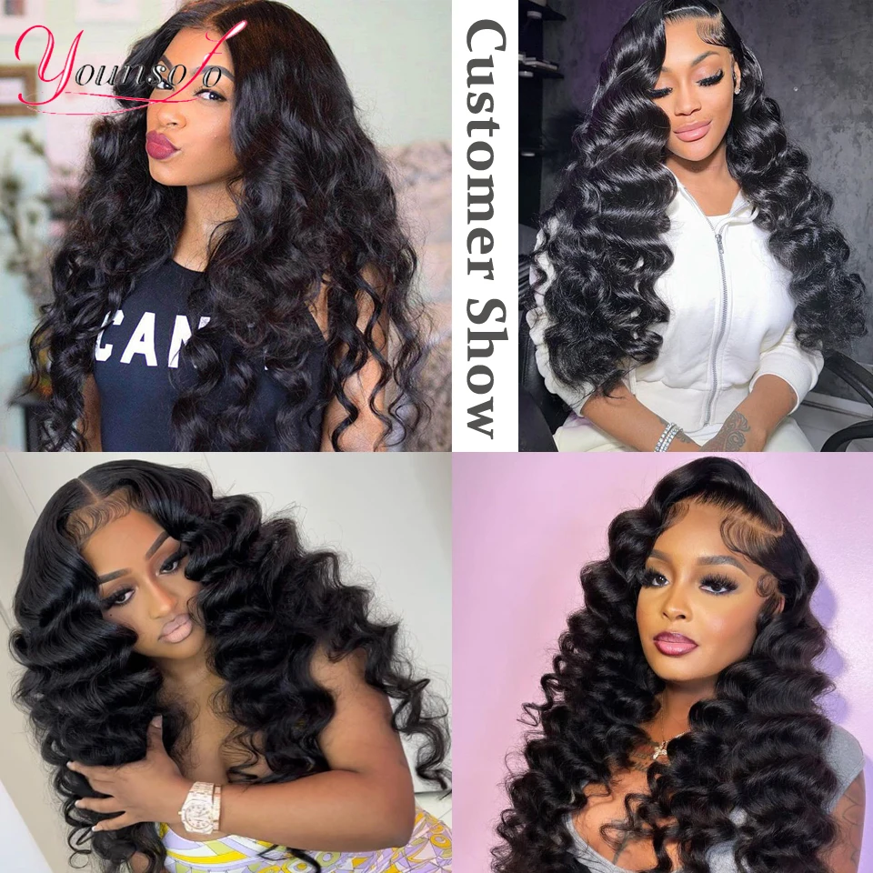 Younsolo Loose Wave Bundles Brazilian Human Hair Loose Weave Bundles 1/3/4/Pcs Lot Natural Black Human Hair Extensions For Woman 5