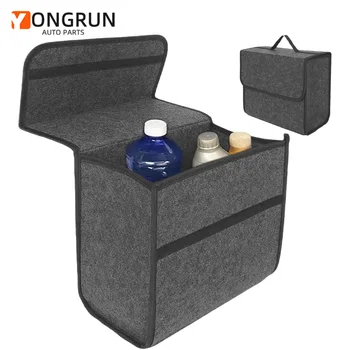 1pc Car Storage Felt Box For Dark Gray Anti Slip Storage Tools Towels Car Accessories Universal Foldable High-Quality Felt Box