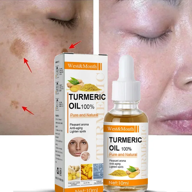 

Turmeric Oil Face Skin Glow To Lightening Acne Dark Patches Acne Bright Skin Dark Spot Corrector Face Whitening Serum 10g