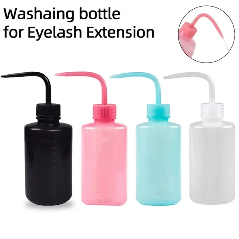250ml Eyelash Cleansing Bottle - Salon Curved Spout for Lash Extension Care | Leakproof Hygienic Tool w/ Portable Design