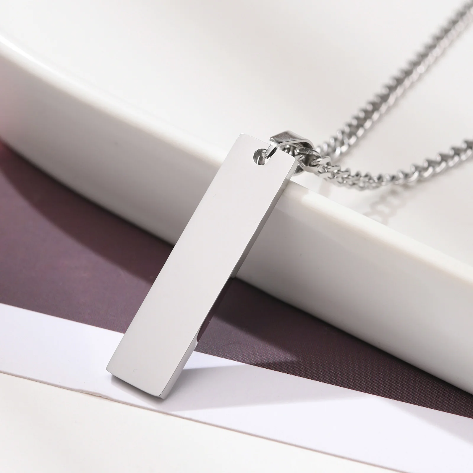 Stainless Steel Custom Engrave Necklace for Women