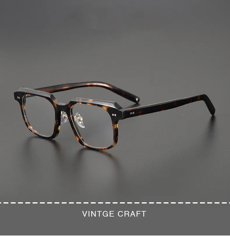 

WYTJapanese retro VECTOR-001 square large frame plate plain myopic glasses frame can be equipped with prescription lenses