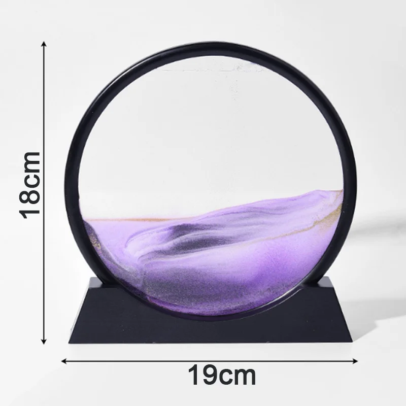 7-inch Quicksand Sand View Deep Sea Art Picture Hourglass 3D Dynamic Display Motion Sand Painting Home Office Decoration Gifts 6