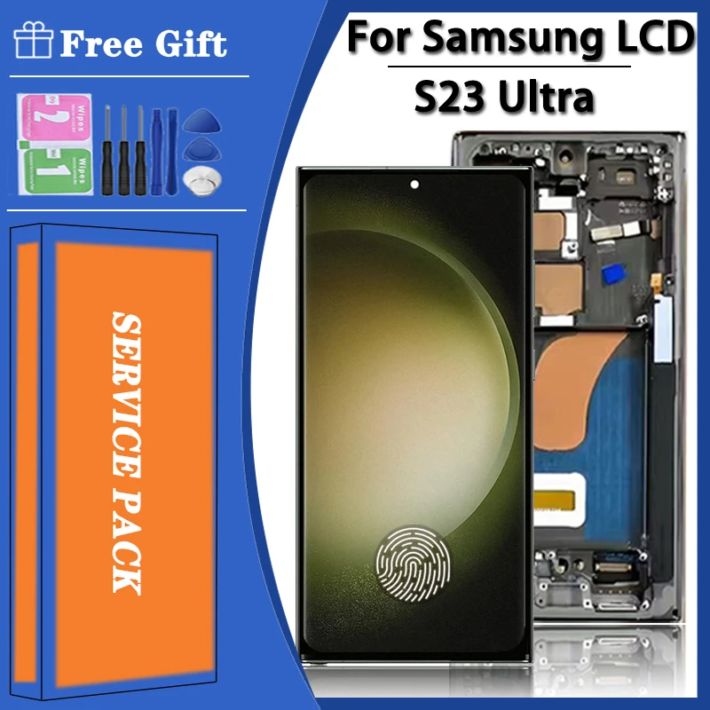 

Super AMOLED Small Size For Samsung S23 Ultra LCD SM-S918E S918B S918U S918N Display Touch Screen Digitizer Assembly