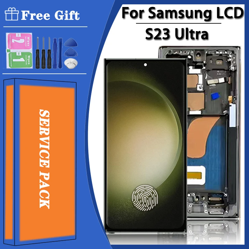 

Super AMOLED маленький размер для Samsung S23 Ultra LCD SM-S918E S918B S918U S918N дисплей сенсорный экран дигитайзер в сборе