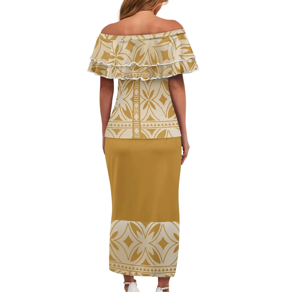 Women's 2-Piece Polynesian Puletasi Set - Island Style T-Shirt & Skirt Outfit For Luau, Beach, Or Party - View #12