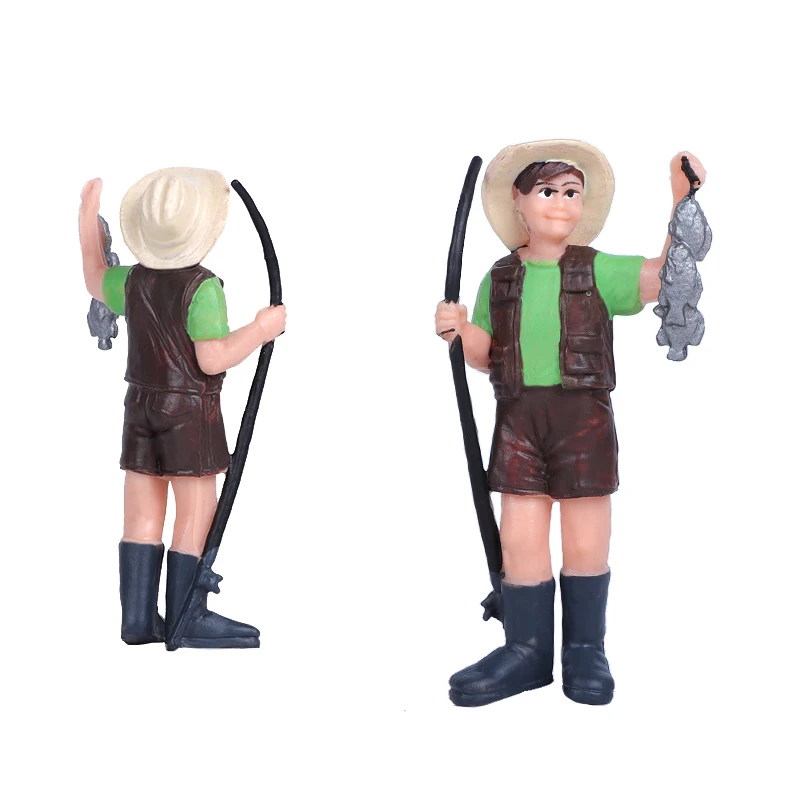 Hand-Painted Farmer & Farm Animal Figurines