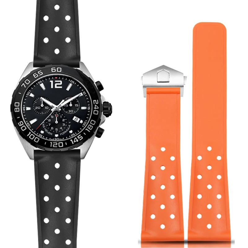 Cinturino In Silicone In Gomma Morbida Da 22Mm Per Cinturino Tag Heuer Monaco Carrera Formula 1 Cinturino Per Orologio Cinturino Impermeabile Fibbia P