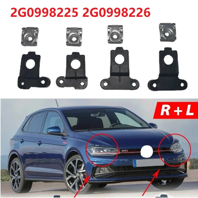 

For VW POLO 2016-ONWARDS Headlight Repair Kit Headlight Bracket Claw Car Headlight Repair Parts 2G0998225 2G0998226 Left & Right