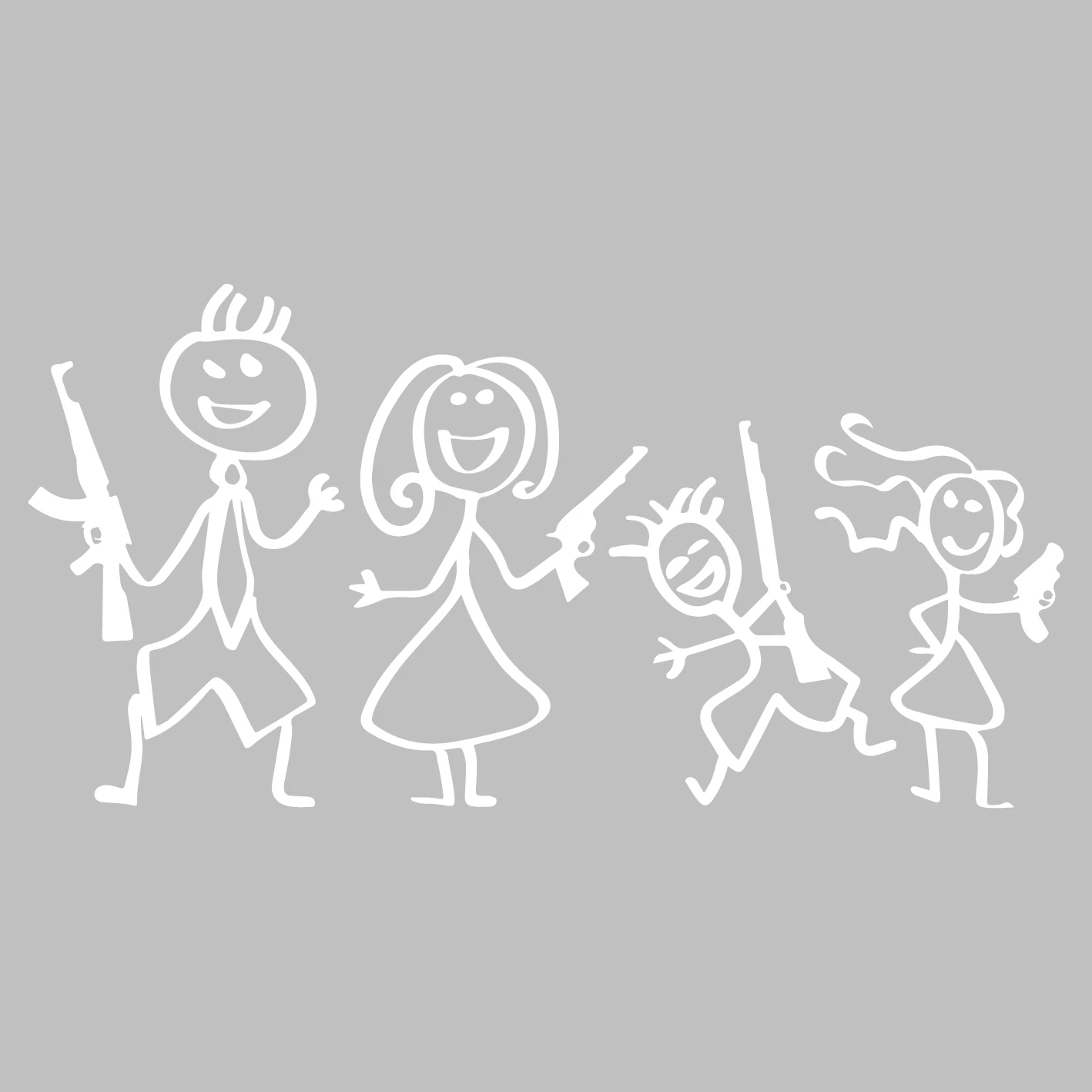 

Stick Family with Guns Rights Suitable for NRA Riffle hunting pistol Sticker Decal