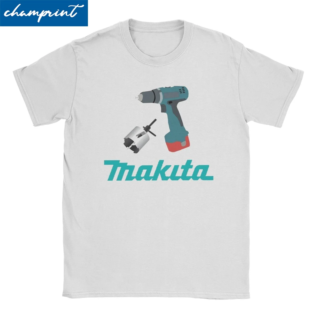

Футболка Makitas Tools Power для мужчин и женщин, одежда из чистого хлопка с коротким рукавом и круглым вырезом, с принтом
